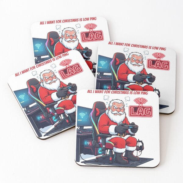 Item preview, All I Want For Christmas Is Low Ping Funny Gamer Santa Claus designed and sold by SmartPuns.