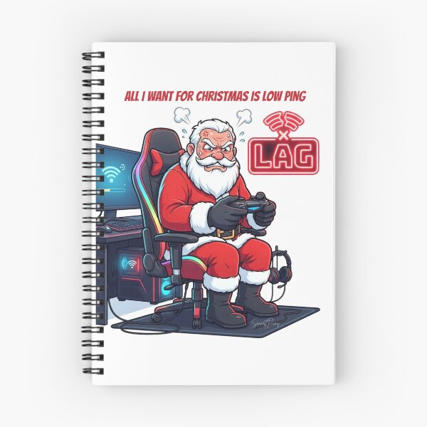 Item preview, All I Want For Christmas Is Low Ping Funny Gamer Santa Claus designed and sold by SmartPuns.
