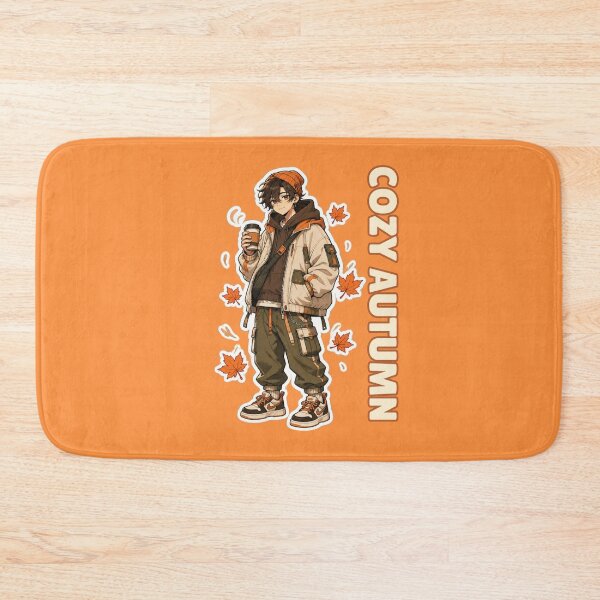 Item preview, Kawaii Anime Boy in Cozy Autumn Fall Coffee Streetwear designed and sold by Animepopstudio.