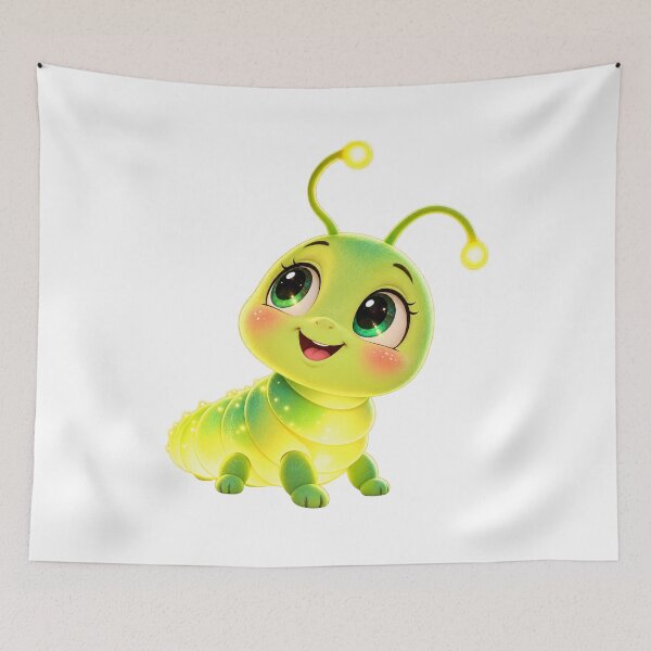 Item preview, Glowing Green Caterpillar – Cute Bioluminescent Bug designed and sold by DesignsbyVelvet.