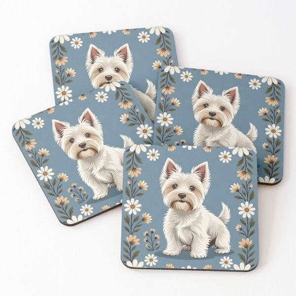 Item preview, A charming illustration of wide-eyed white Scottish Terrier dog. designed and sold by Ponted.