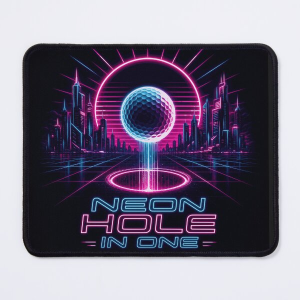 Item preview, Neon Hole In One Cyberpunk Golf - Mens Futuristic Sports Gift - Glowing Ball Synthwave Art designed and sold by BelievingCreates.