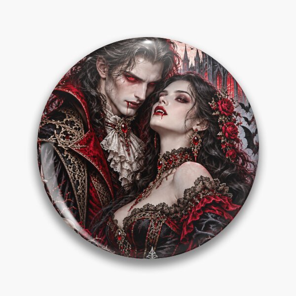 Item preview, Eternal Bloodlust – Gothic Vampire Couple Dark Romance Halloween Art designed and sold by Meentoos_1.