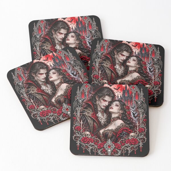 Item preview, Eternal Bloodlust – Gothic Vampire Couple Dark Romance Halloween Art designed and sold by Meentoos_1.