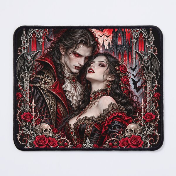 Item preview, Eternal Bloodlust – Gothic Vampire Couple Dark Romance Halloween Art designed and sold by Meentoos_1.