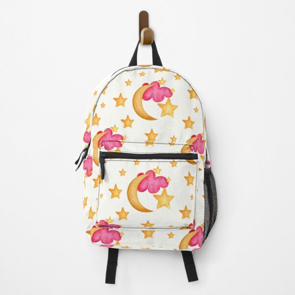 Item preview, Watercolor Golden Moon and Pink Stars Pattern designed and sold by DigiBlossom.