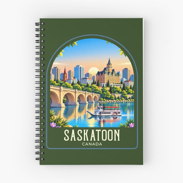 Item preview, Saskatoon Vintage Travel Illustration designed and sold by HomeLivingCo.