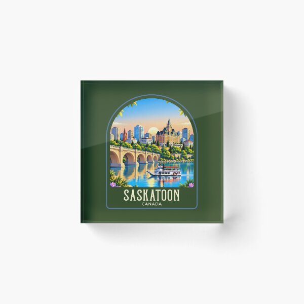 Item preview, Saskatoon Vintage Travel Illustration designed and sold by HomeLivingCo.