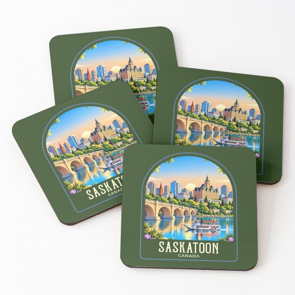Item preview, Saskatoon Vintage Travel Illustration designed and sold by HomeLivingCo.