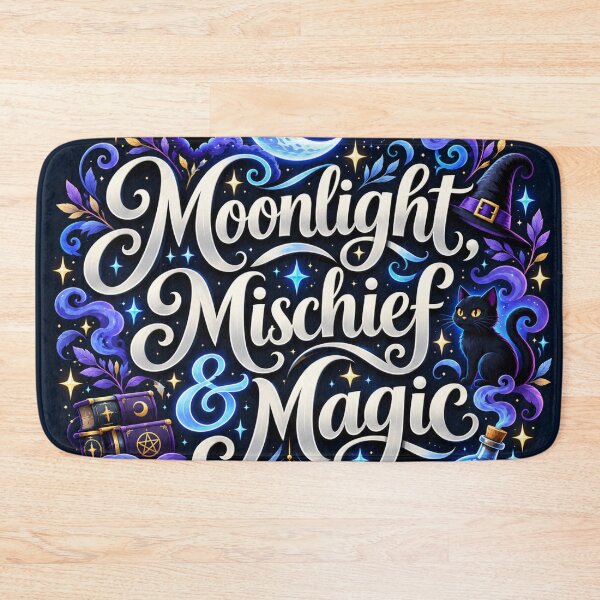 Item preview, Moonlight Mischief & Magic Witchy Halloween Aesthetic | Black Cat Crescent Moon Gothic Spell Art designed and sold by K3DreamKreations .