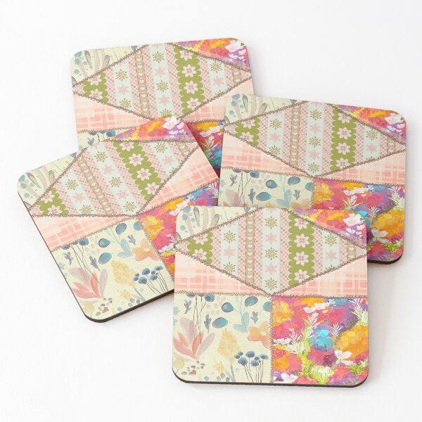 Item preview, Patchwork Revival Pink Flower Festival Quilt designed and sold by Elisa Moriconi.
