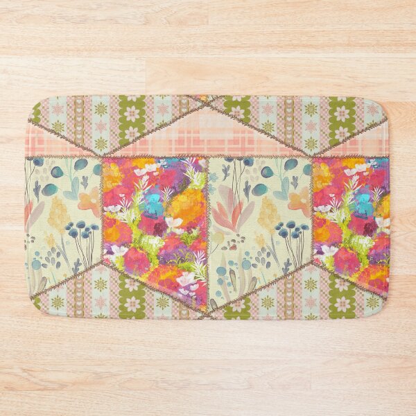Item preview, Patchwork Revival Pink Flower Festival Quilt designed and sold by Elisa Moriconi.