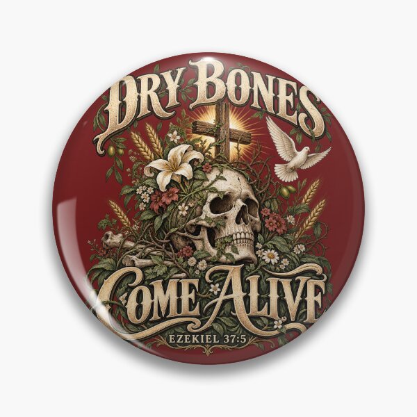 Item preview, Dry Bones Come Alive – Ezekiel 37 Floral Skull Revival Art designed and sold by Grace Works Studio by Kelly Florence .