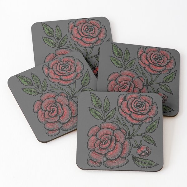 Item preview, Black tattoo roses hand drawn graphic designed and sold by MeadowsAndInk.