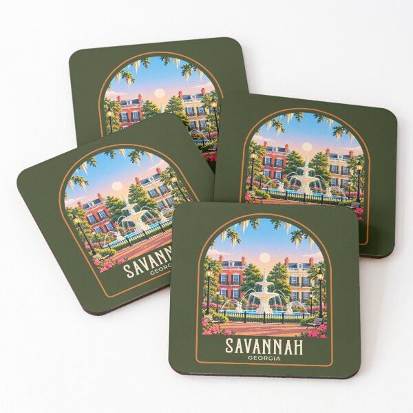 Item preview, Savannah Vintage Travel Illustration designed and sold by HomeLivingCo.