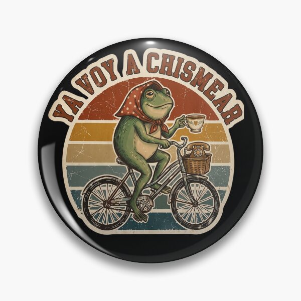 Item preview, Ya Voy A Chismear Retro Frog Cycling designed and sold by BeaBuzz.