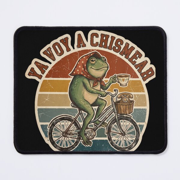 Item preview, Ya Voy A Chismear Retro Frog Cycling designed and sold by BeaBuzz.