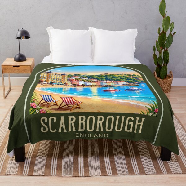 Item preview, Scarborough Vintage Travel Illustration designed and sold by HomeLivingCo.