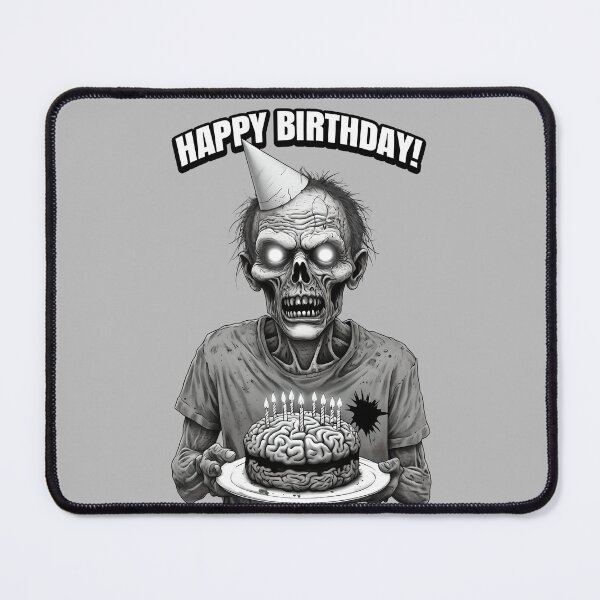 Item preview, Zombie with Brain Birthday Cake - Happy Birthday designed and sold by NightTimeJ.