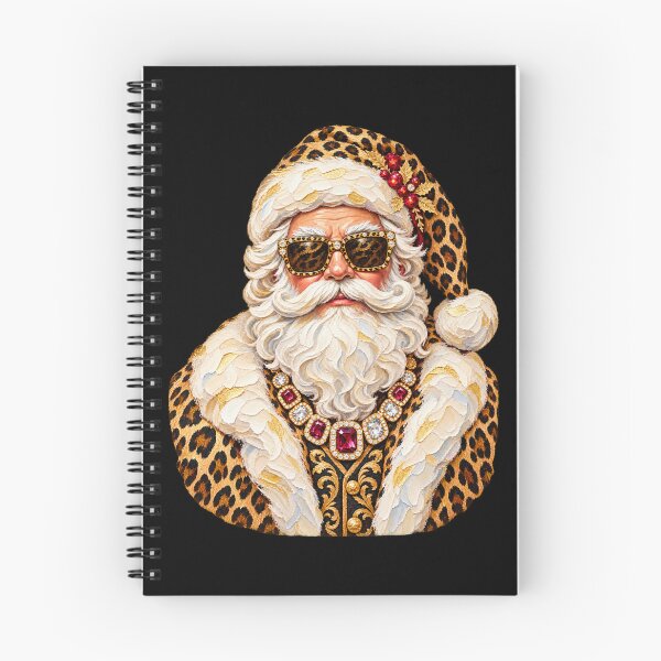 Item preview, Glam Santa Leopard Print Bling Christmas Portrait designed and sold by AmiGraph.