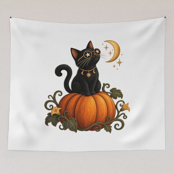 Item preview, Black Cat Pumpkin Stargazer designed and sold by EpicwaveDesigns.