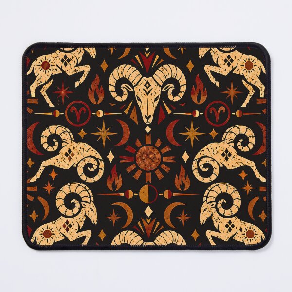 Item preview, Celestial Aries Zodiac Ram Astrology Pattern designed and sold by PrismaticPrdx.