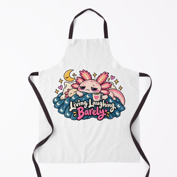 Item preview, Living. Laughing. Barely. Pink Axolotl Folk Art Illustration designed and sold by FavePopCulture.