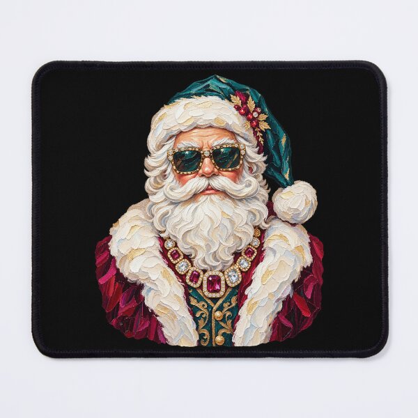 Item preview, Glam Santa Emerald Ruby Bling Christmas Portrait designed and sold by AmiGraph.