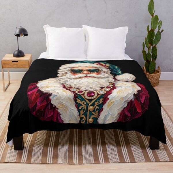 Item preview, Glam Santa Emerald Ruby Bling Christmas Portrait designed and sold by AmiGraph.