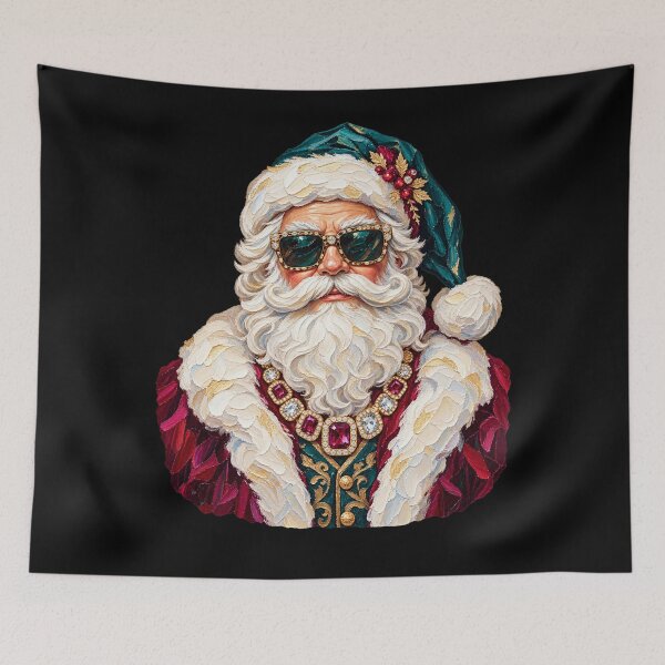 Item preview, Glam Santa Emerald Ruby Bling Christmas Portrait designed and sold by AmiGraph.