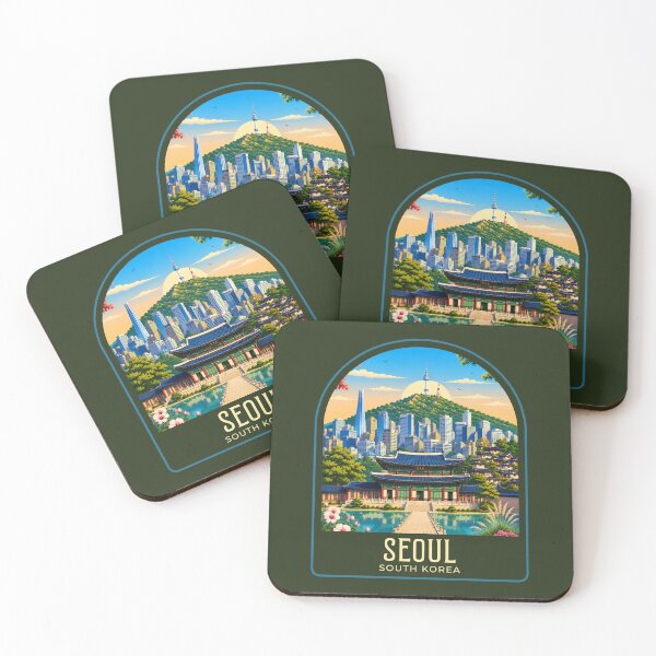 Item preview, Seoul Vintage Travel Illustration designed and sold by HomeLivingCo.