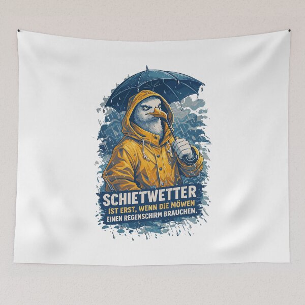 Item preview, Seagull in a Friesian raincoat - Bad weather saying designed and sold by Pineapple-Tree.