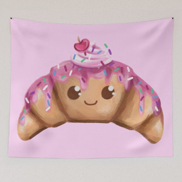 Item preview, Kawaii Dessert Croissant And Sprinkles  designed and sold by Super Neon Pixels .