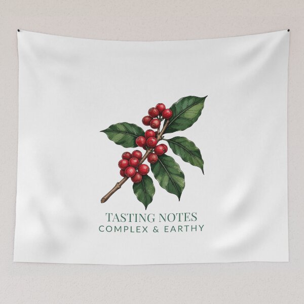 Item preview, Botanical Coffee Branch With Cherries Vintage Art designed and sold by wildsilencee.