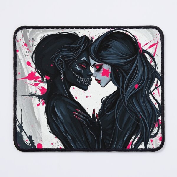 Item preview, Gothic Romance Skull Embrace - Emo Punk Cyber Art designed and sold by ERODED SELF.