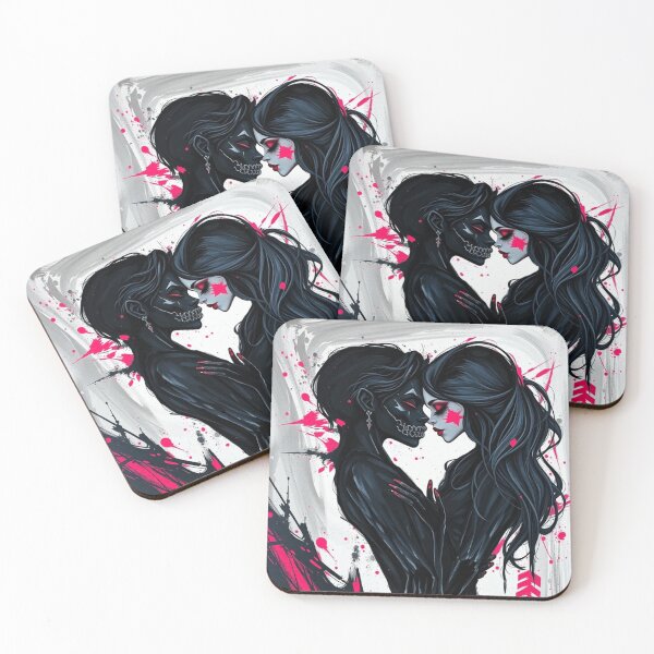 Item preview, Gothic Romance Skull Embrace - Emo Punk Cyber Art designed and sold by ERODED SELF.