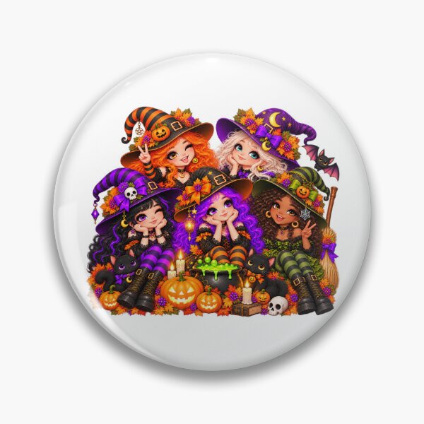 Item preview, The Coven Group Photo – Cute Halloween Witches designed and sold by The Cutting Room.
