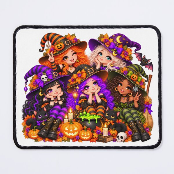 Item preview, The Coven Group Photo – Cute Halloween Witches designed and sold by The Cutting Room.