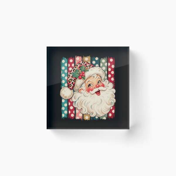 Item preview, Retro Santa Claus Colorful Stripes Polka Dot Christmas Leopard Art designed and sold by AmiGraph.