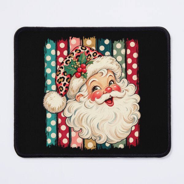 Item preview, Retro Santa Claus Colorful Stripes Polka Dot Christmas Leopard Art designed and sold by AmiGraph.
