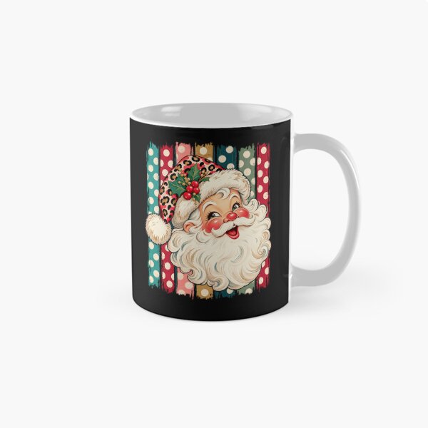 Item preview, Retro Santa Claus Colorful Stripes Polka Dot Christmas Leopard Art designed and sold by AmiGraph.