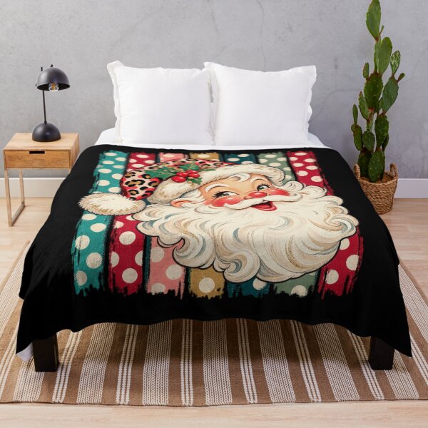 Item preview, Retro Santa Claus Colorful Stripes Polka Dot Christmas Leopard Art designed and sold by AmiGraph.