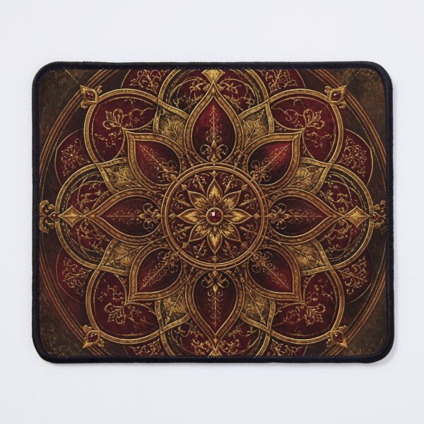 Item preview, Regal Golden Crimson Mandala designed and sold by Bluejai Shop.