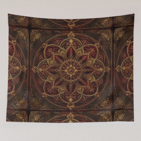 Item preview, Regal Golden Crimson Mandala designed and sold by Bluejai Shop.