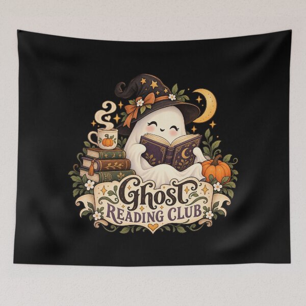 Item preview, Ghost Reading Club – Cute Spooky Reader designed and sold by TLSDesigns.