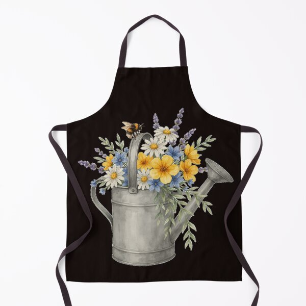 Item preview, Vintage Watering Can with Wildflowers & Bee designed and sold by NatArtSA.