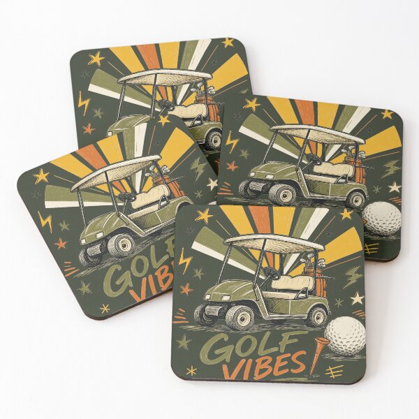 Item preview, Golf Vibes Doodle - Hand Drawn Vintage Cart Art - Mens Retro Aesthetic Sports Gift designed and sold by BelievingCreates.