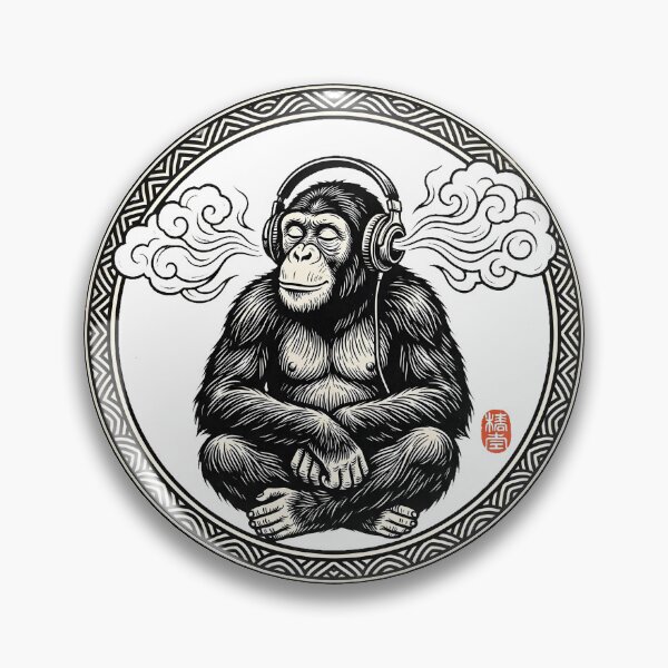 Item preview, Ukiyo-e Chimpanzee Headphones - Vintage Japanese Woodcut Lo-Fi Art designed and sold by DuckOddity.