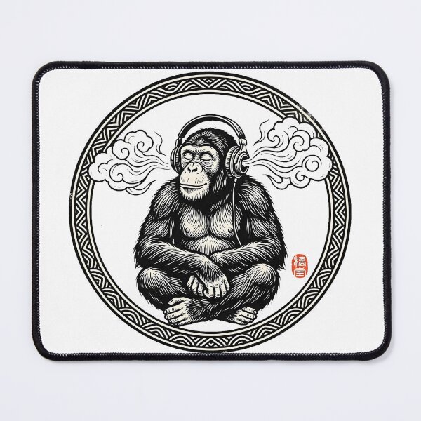 Item preview, Ukiyo-e Chimpanzee Headphones - Vintage Japanese Woodcut Lo-Fi Art designed and sold by DuckOddity.