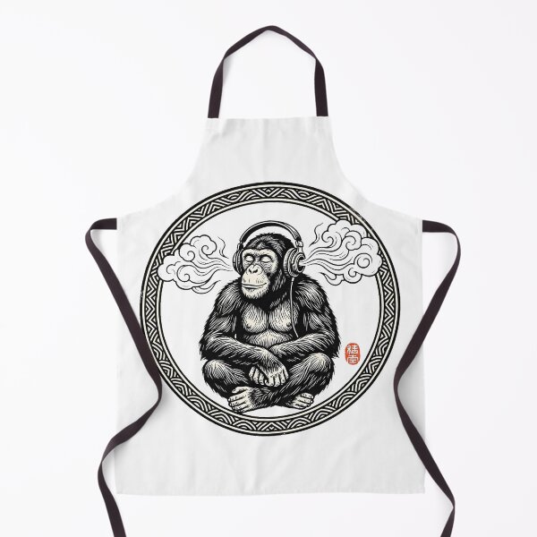 Item preview, Ukiyo-e Chimpanzee Headphones - Vintage Japanese Woodcut Lo-Fi Art designed and sold by DuckOddity.